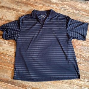 Men’s blue striped polo